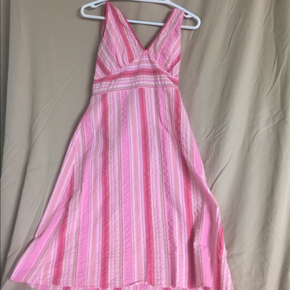 Cute pink vintage tie behind dress